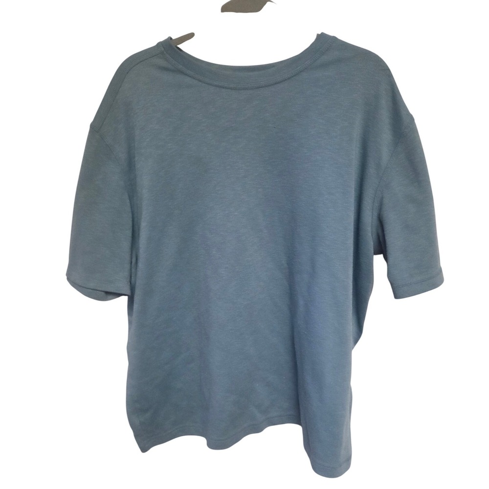 Woolrich Mens XXL Blue Textured Knit‎ Crew Neck Short Sleeve Casual T Shirt
